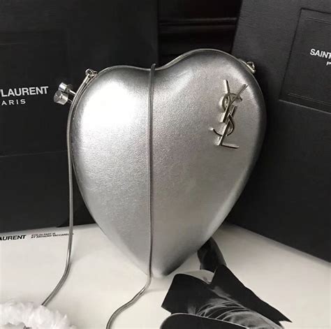 ysl heart bag silver